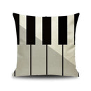 Jazz letter notes piano graphic linen cushion cover living room decor