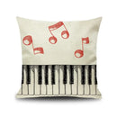 Jazz letter notes piano graphic linen cushion cover living room decor