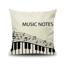 Jazz letter notes piano graphic linen cushion cover living room decor