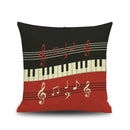 Jazz letter notes piano graphic linen cushion cover living room decor
