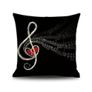Jazz letter notes piano graphic linen cushion cover living room decor