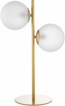 Mustard Modern Table Lamp with glass details for bedside or console tables