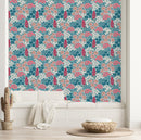 Stylish Blue Floral Wallpaper Fashionable