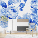 Dark Blue Floral Wallpaper