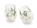 Daisy Painted Stemless Wine Glasses