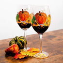 Painted Pumpkin Wine Glasses