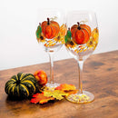 Painted Pumpkin Wine Glasses