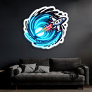 Space Jet UV Printed Neon, Neon Wall Art, Neon Light Sign, UV Print Neon Sign