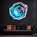 Space Jet UV Printed Neon, Neon Wall Art, Neon Light Sign, UV Print Neon Sign