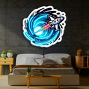 Space Jet UV Printed Neon, Neon Wall Art, Neon Light Sign, UV Print Neon Sign