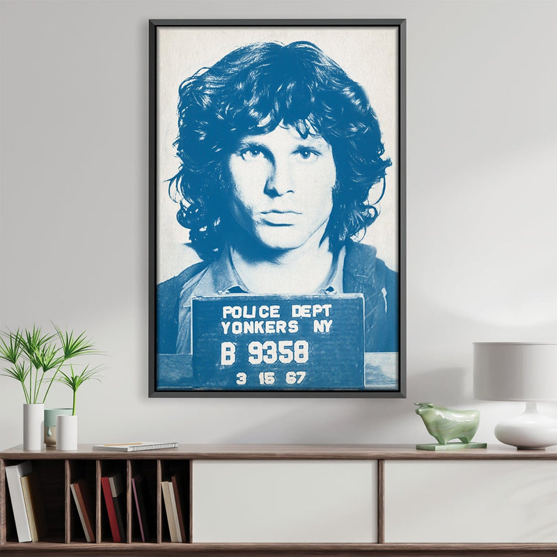 Jim Mugshot Blue Canvas