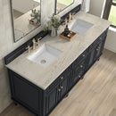 James Martin Lorelai 72" Double Bathroom Vanity, Black Onyx