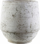 Janamuato White Geometric Cement Outdoor Planter