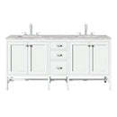 James Martin Addison 72" Double Bathroom Vanity, Glossy White