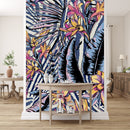 Voguish Exotic Leaves and Flowers Wallpaper Fashionable