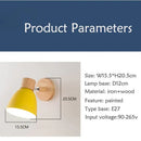 Joan wooden reading wall lamp yellow and natural wood bedroom light