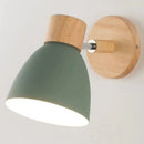 Joan wooden reading wall lamp yellow and natural wood bedroom light