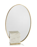 John-Richard Oval Mirror in Brass and Marble
