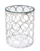 John-Richard Silver Metal Table with Circle