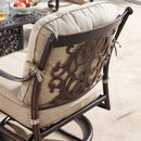 Aluminum 48-in Rectangular Patio Fire Table and Swivel Rocker Set
