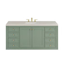 James Martin Chicago 60" Single Bathroom Vanity, Smokey Celadon