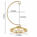 Curved Gold Wire Swirl Base Ornament Stand Display 7 Inches