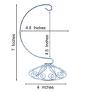 Curved Silver Wire Swirl Base Ornament Stand Display 7 Inches