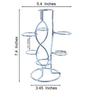 7-Ring 3-Tier Silver Wire Metal Sphere Crystals Egg Stand Holder Display 7.4 Inches