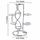 7-Ring 3-Tier Silver Wire Metal Sphere Crystals Egg Stand Holder Display 7.4 Inches