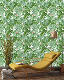 Jungle Green Leaves Wallpaper