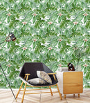 Jungle Green Leaves Wallpaper