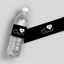 Just Married Heart Water Bottle Labels