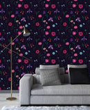 Spring Flowers on Black Background Wallpaper