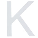 Arial Font White Painted MDF Wood Letter K (6 Inches)