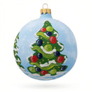 Bear Mailing Christmas Wish List Glass Ball Christmas Ornament  3.25 Inches