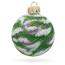 Twin Blue Birds Glass Ball Christmas Ornament 3.25 Inches