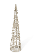 Set of 3 Champagne Filigree Wire Cone Trees with Pearls