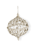 Set of 3 Champagne Filigree Wire Onion Ornaments with Pearls