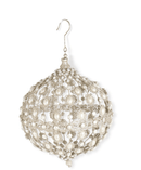 Set of 3 Champagne Filigree Wire Onion Ornaments with Pearls