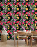 Fashionable Dark Wallpaper with Peonies Tasteful