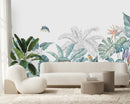 Contemporary Green Palm Leaves Wallpaper