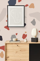 Multicolored Dots on Pink Background  Wallpaper