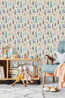 Forest with Wolves Wallpaper