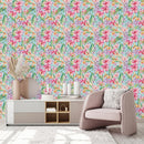 Voguish Pink Floral Wallpaper Chic
