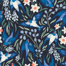 Flowers and Swallows Wallpaper