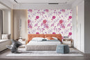 Voguish Pink and Purple Flowers Wallpaper Tasteful