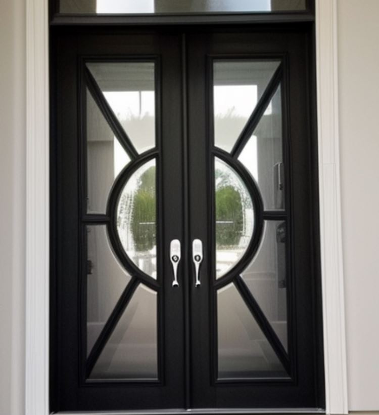 Kronos Double Iron Doors - Dark Bronze