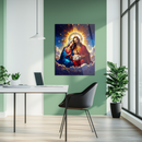 Holy Family Sacred Art Glass Wall Panel – UV Printed Jesus, Mary & Joseph in Heaven-KAFCD162