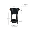 Black Beverage Tub with Stand & Tray