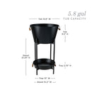 Black Beverage Tub with Stand & Tray